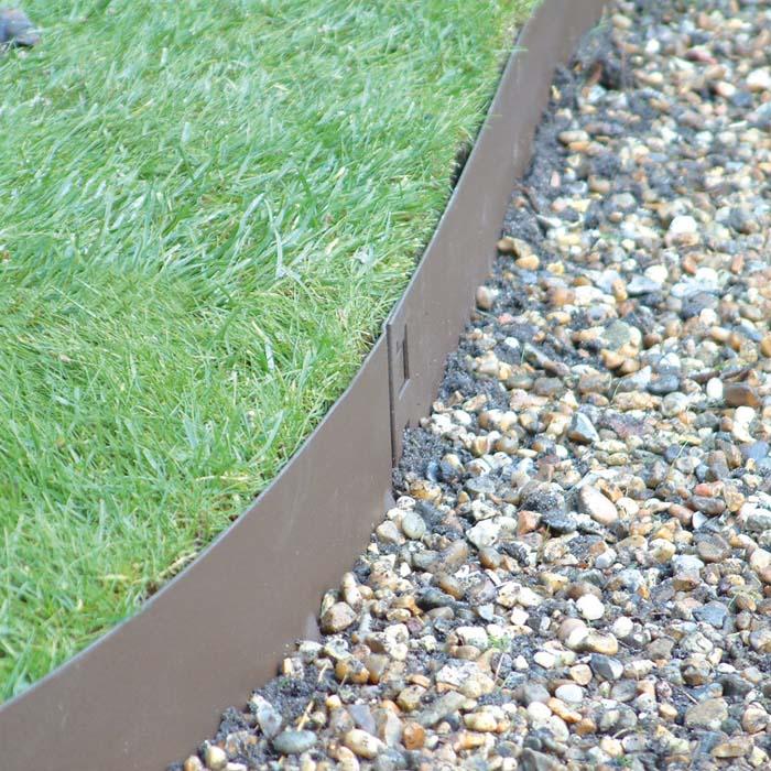 Metal Garden Edging Photograph | Brown Flexible Steel Lawn E