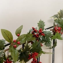 Holly Garland with Berries by Floral Silk