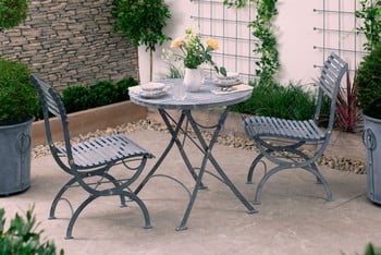 Darsham Bistro Table Set & 2 Chairs (Design A) - Hand Etched