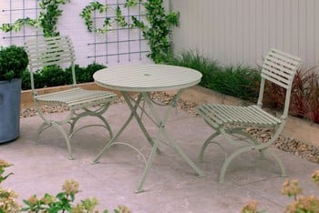 Darsham Bistro Table Set & 2 Chairs (Design A) - Lichen Green