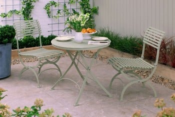 Darsham Bistro Table Set & 2 Chairs (Design A) - Lichen Green