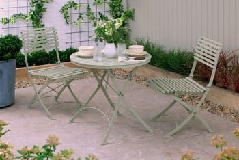 Darsham Bistro Table Set & 2 Chairs (Design B) - Lichen Green