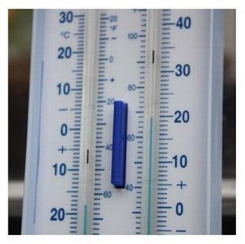 Maxima-Minima thermometer with pressure key, plastic, green, mercurial free