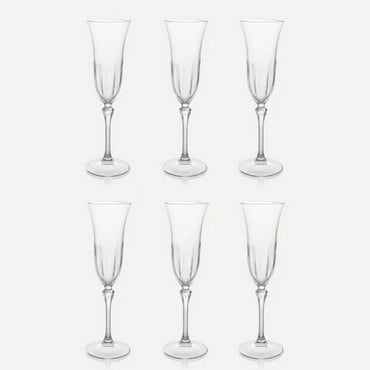 Daphne Optic Crystal Flutes - Set of 6