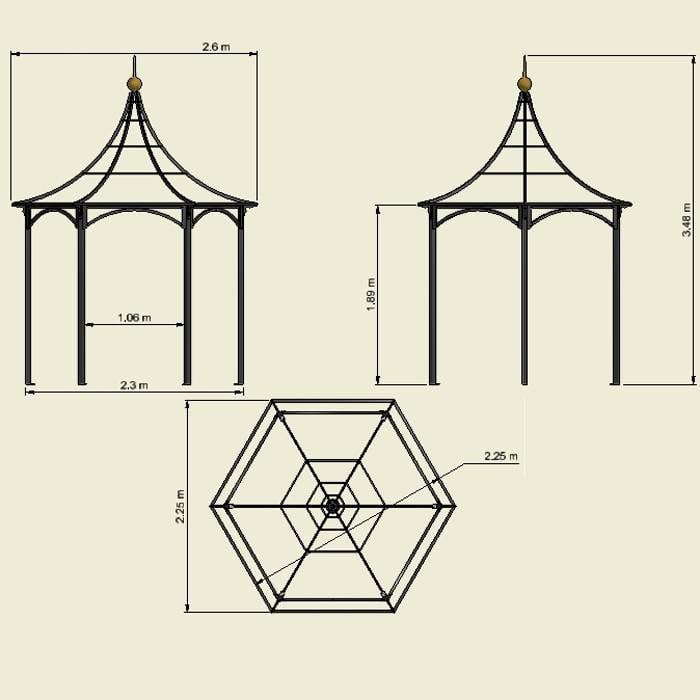 Heavy Duty Hexagonal Gazebo - Harrod Horticultural