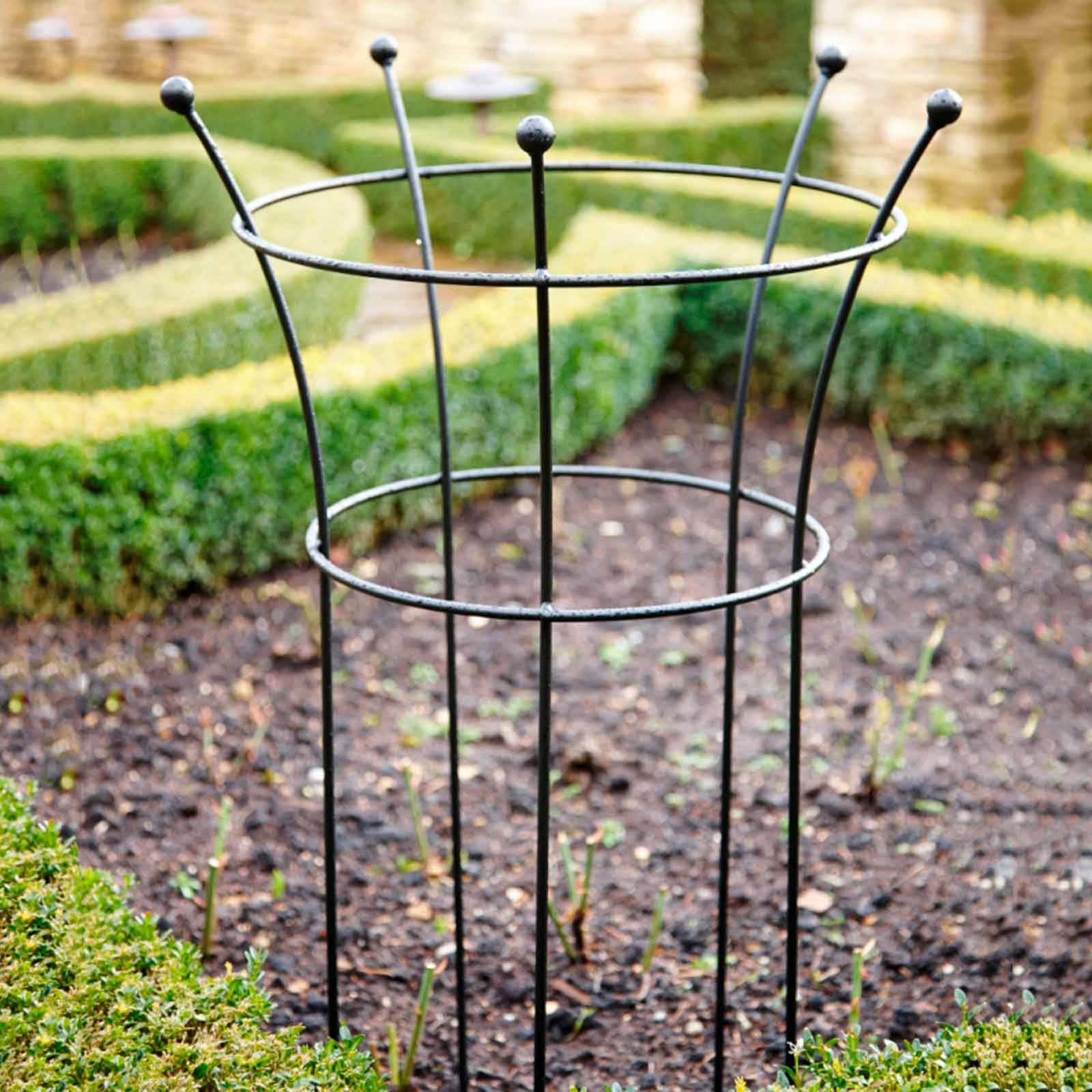 Garden Plant Support Tunnels Metal Peony Plant Supports In Rust By