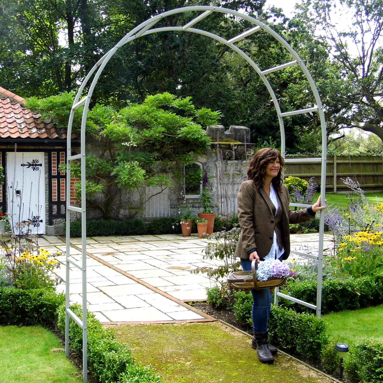 Garden Arch in Silk Grey - Harrod Horticultural