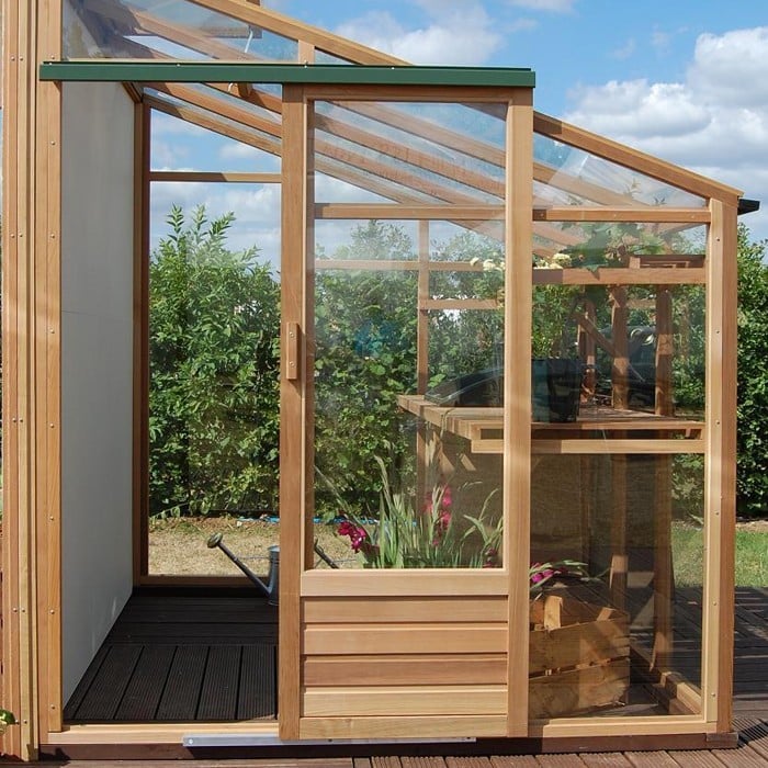 Lean-To Cedar Greenhouse - Garden Supplies at Harrod Horticultural