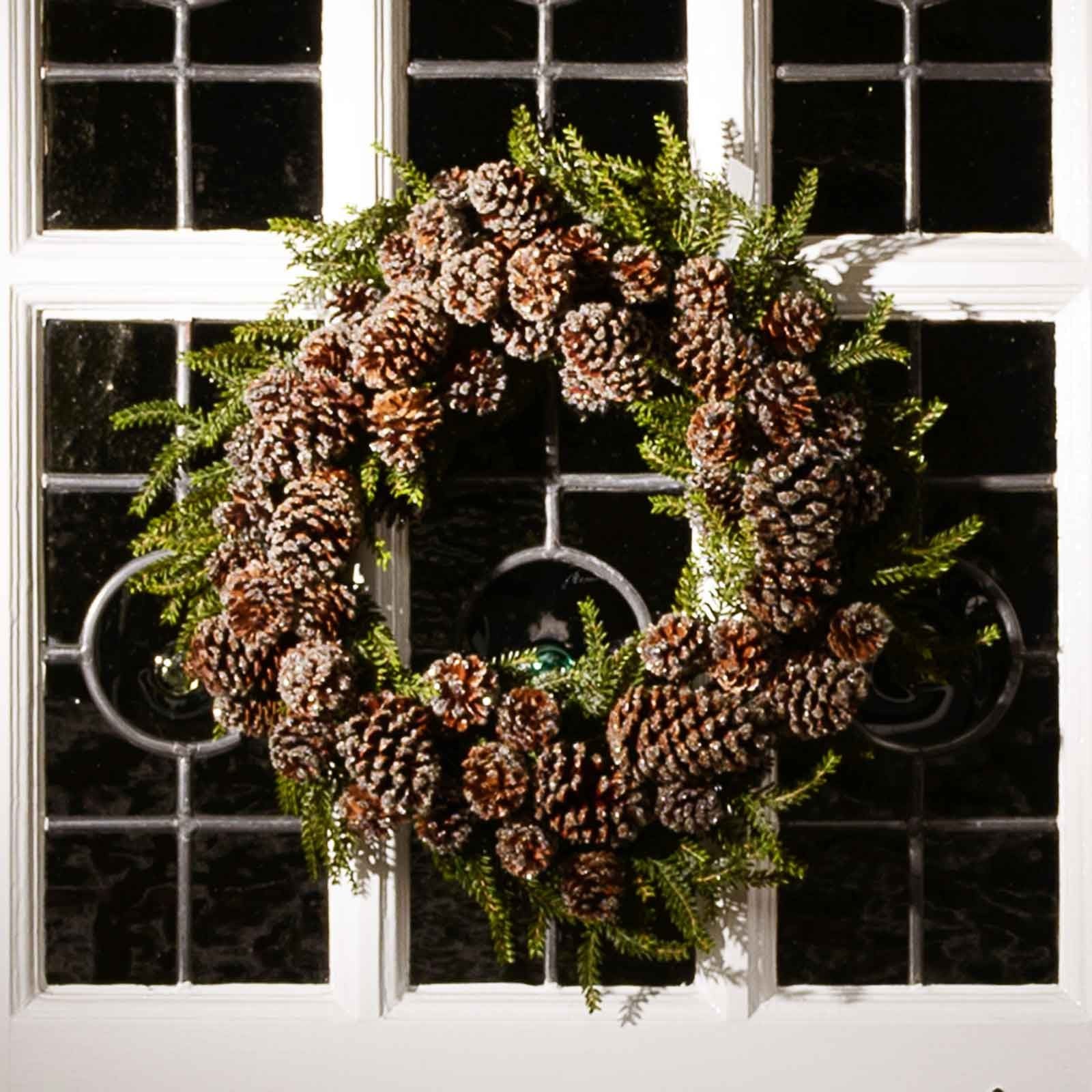 Iced Pine Cone Luxury Wreath - Harrod Horticultural