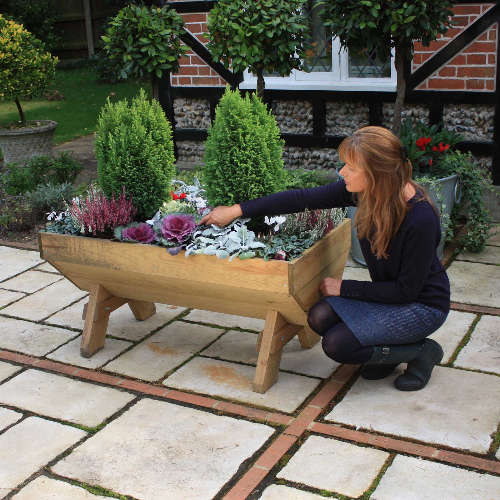 Mini Manger Trough Planters - Garden Planters at Harrod Horticultural